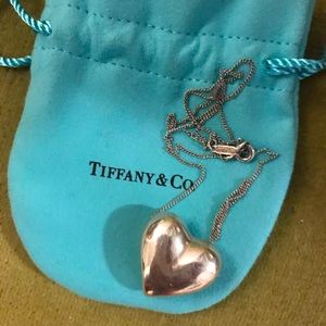 Tiffany & Co Sterling Silver Puffed Heart Necklace